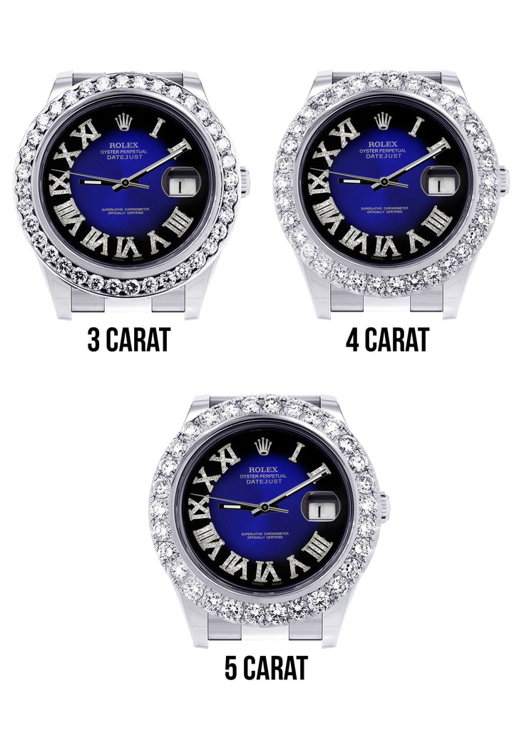 Rolex Datejust II Watch | 41 MM | Custom Blue/Black Roman Dial | Oyster Band CUSTOM ROLEX FrostNYC 