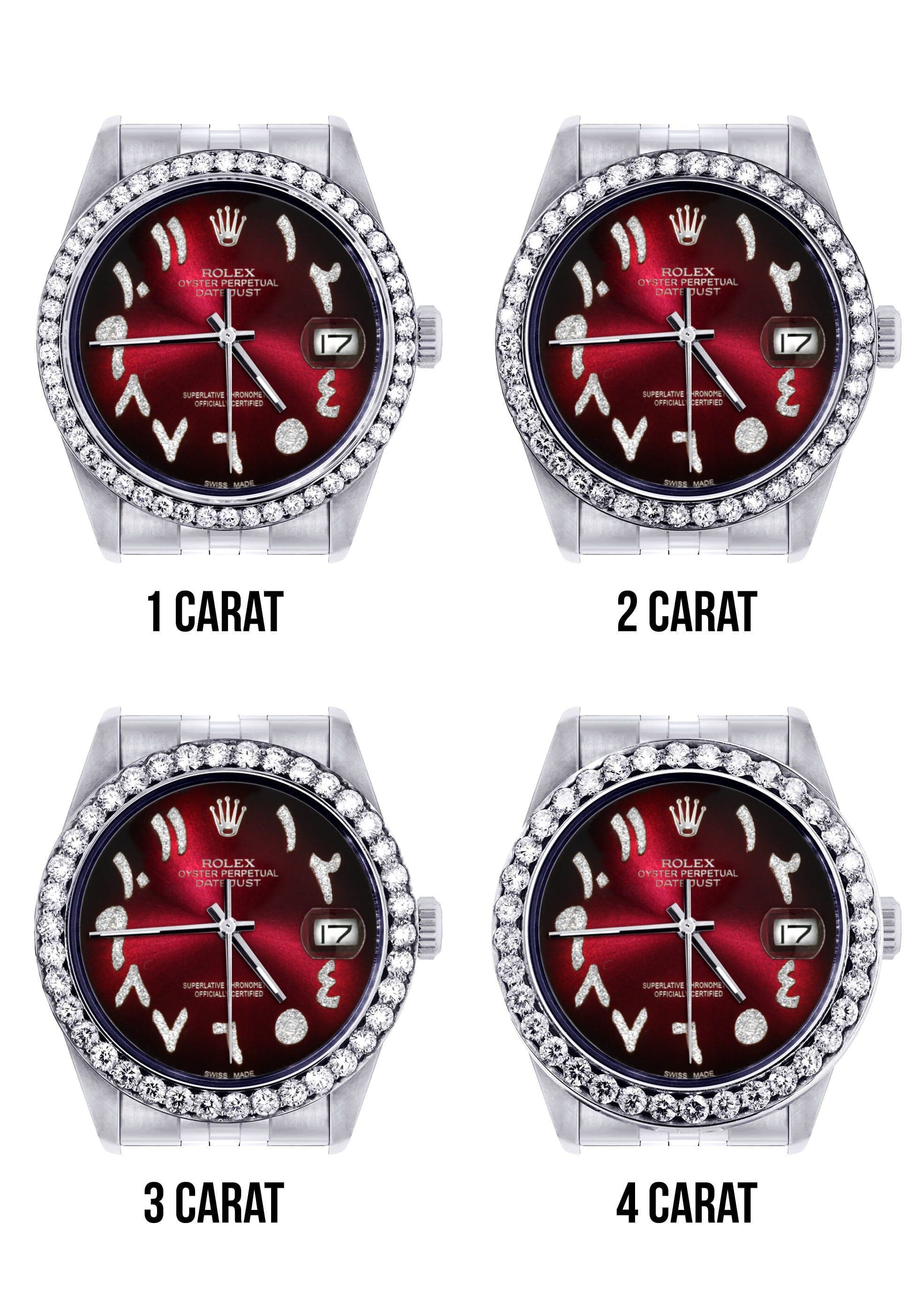 116200 | Hidden Clasp | Diamond Rolex Datejust Watch | 36Mm | Red Blac
