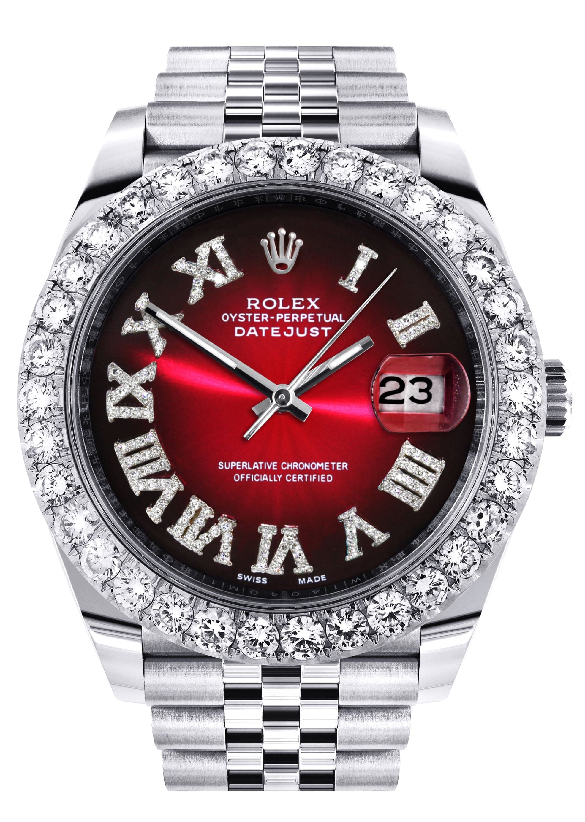 Relógio Rolex Datejust II 41mm mostrador de diamante romano