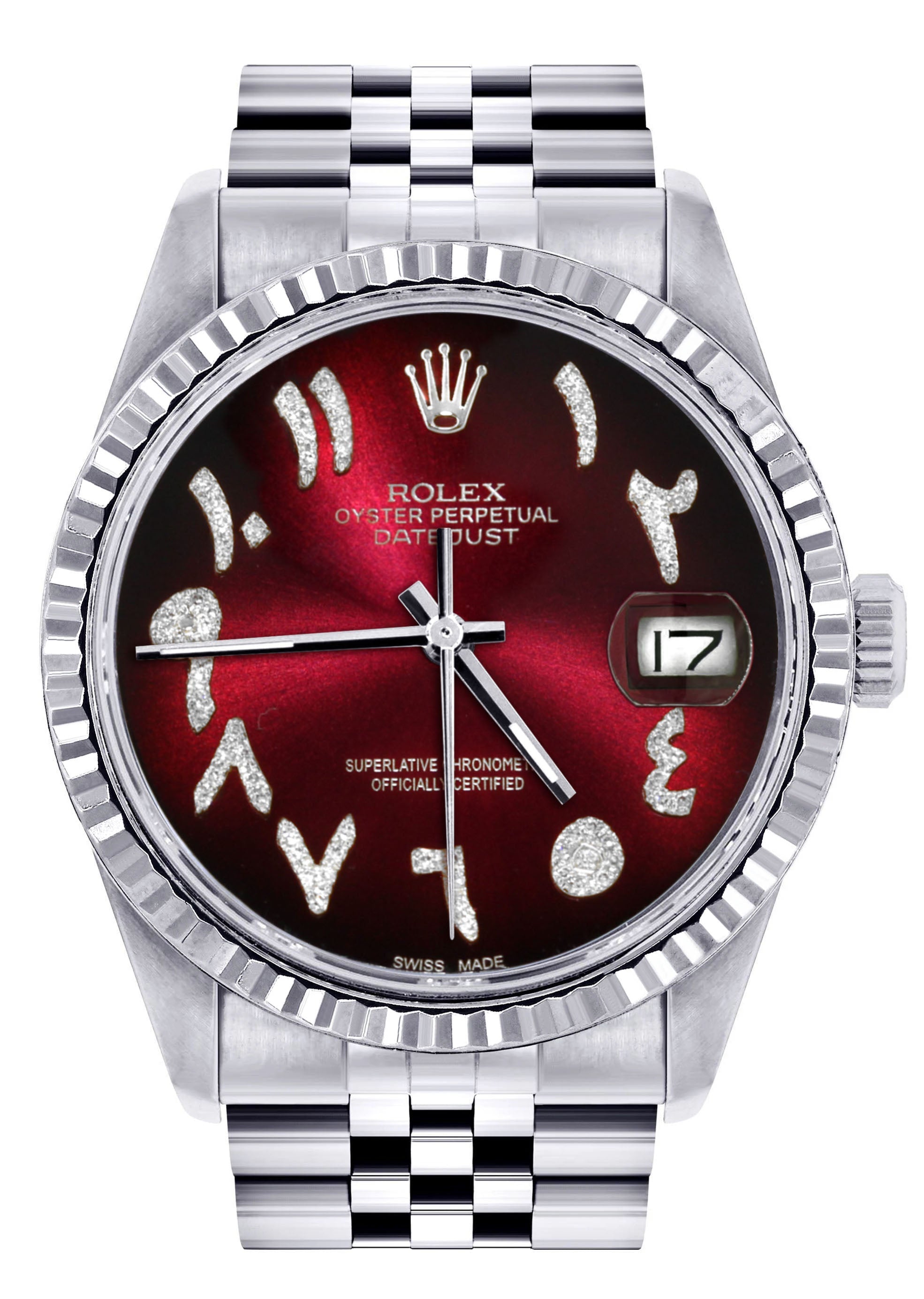 Jam Tangan Wanita Rolex Datejust 16200 36Mm Dial Arab Merah