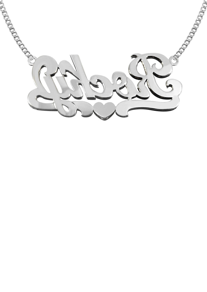 14K Ladies White Gold with Diamond Name Plate Necklace | Appx. 9.7 Grams Name Plate Manufacturer 16 