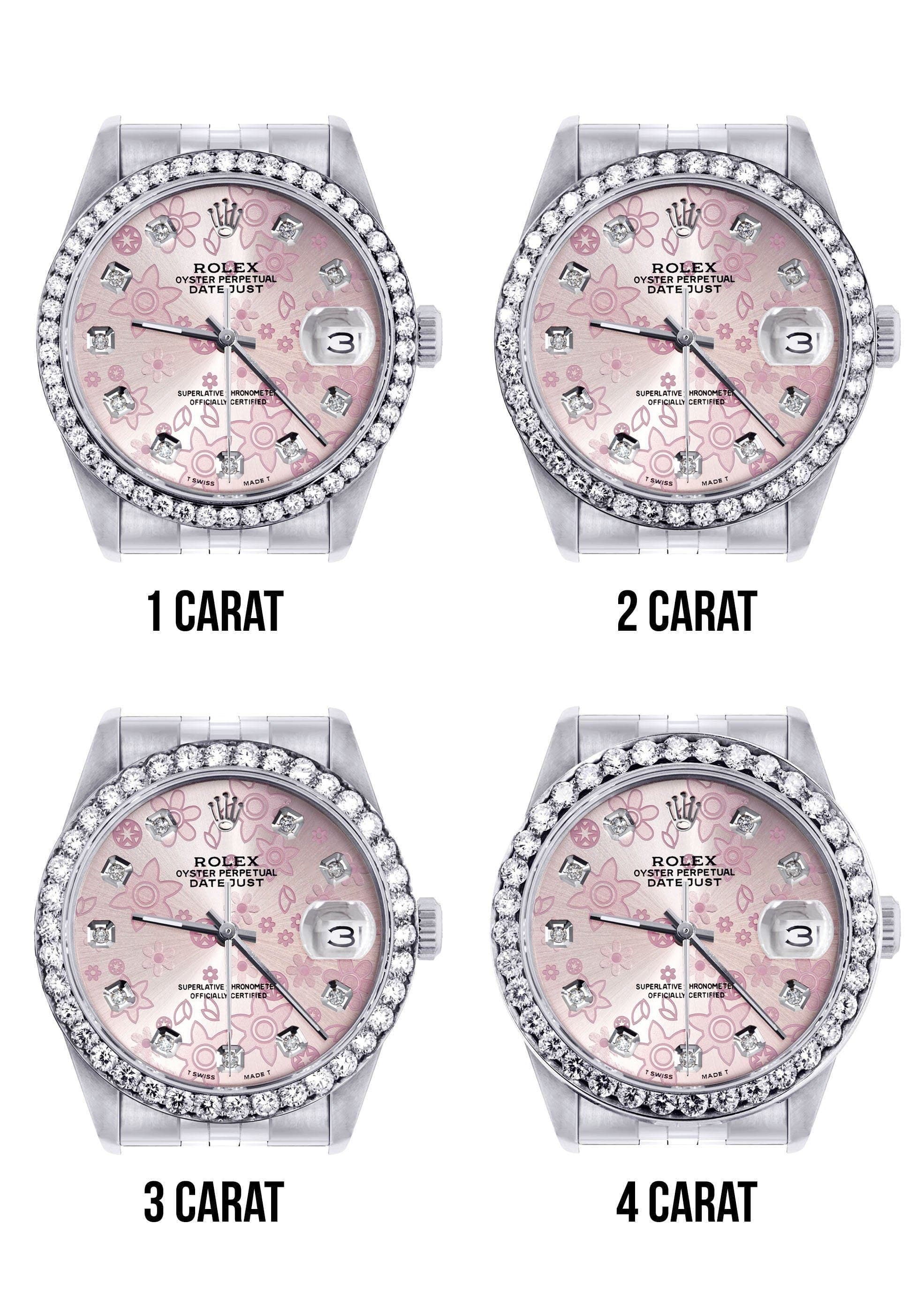 116200 | Hidden Clasp | Diamond Rolex Datejust Watch | 36MM | Pink Flo