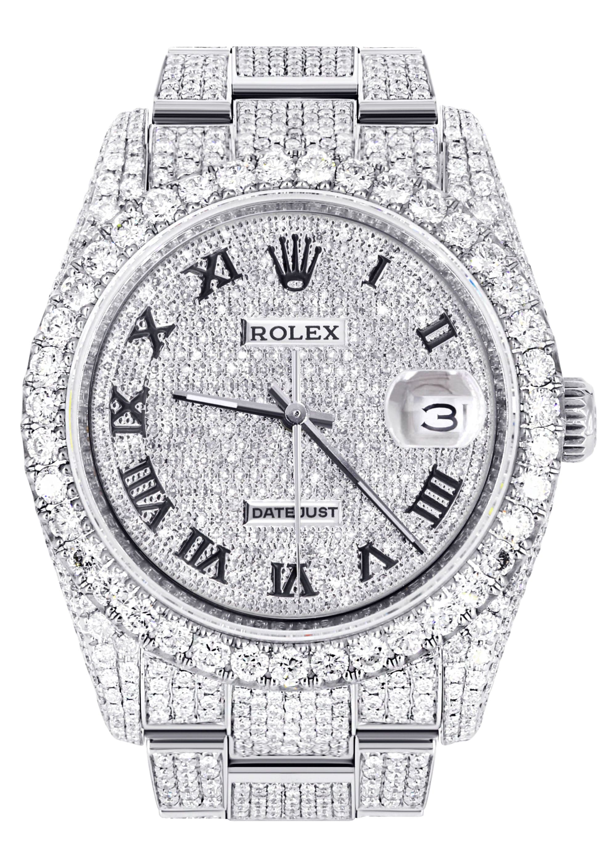 Iced Out Rolex Datejust 36 MM Stainless Steel Carats of Diamo