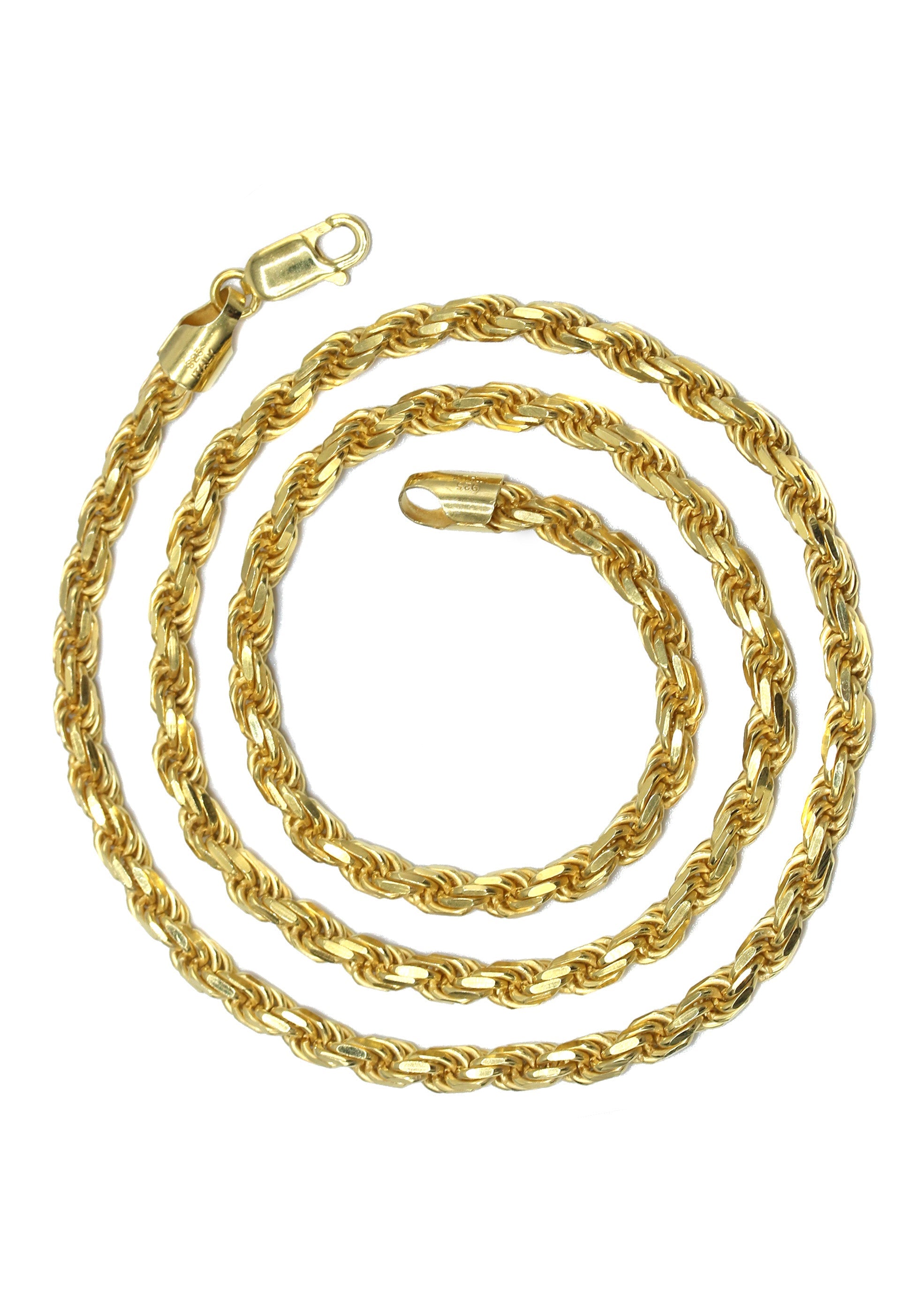 4.4mm Paperclip Link Chain Necklace - 10K Real Yellow Gold, Adjustable Length