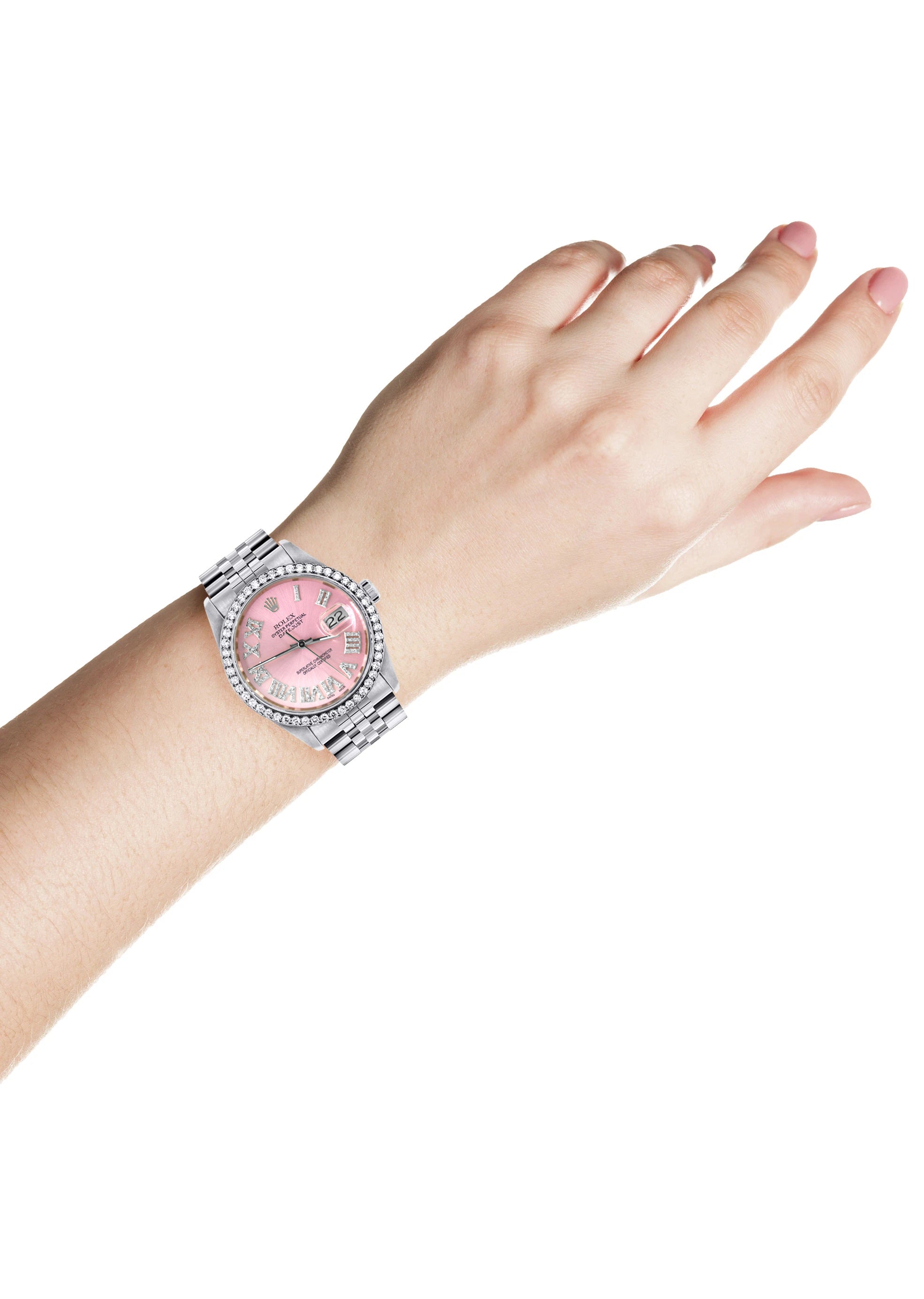 Womens Rolex Datejust Watch 16200 36Mm Light Pink Roman Numeral Di