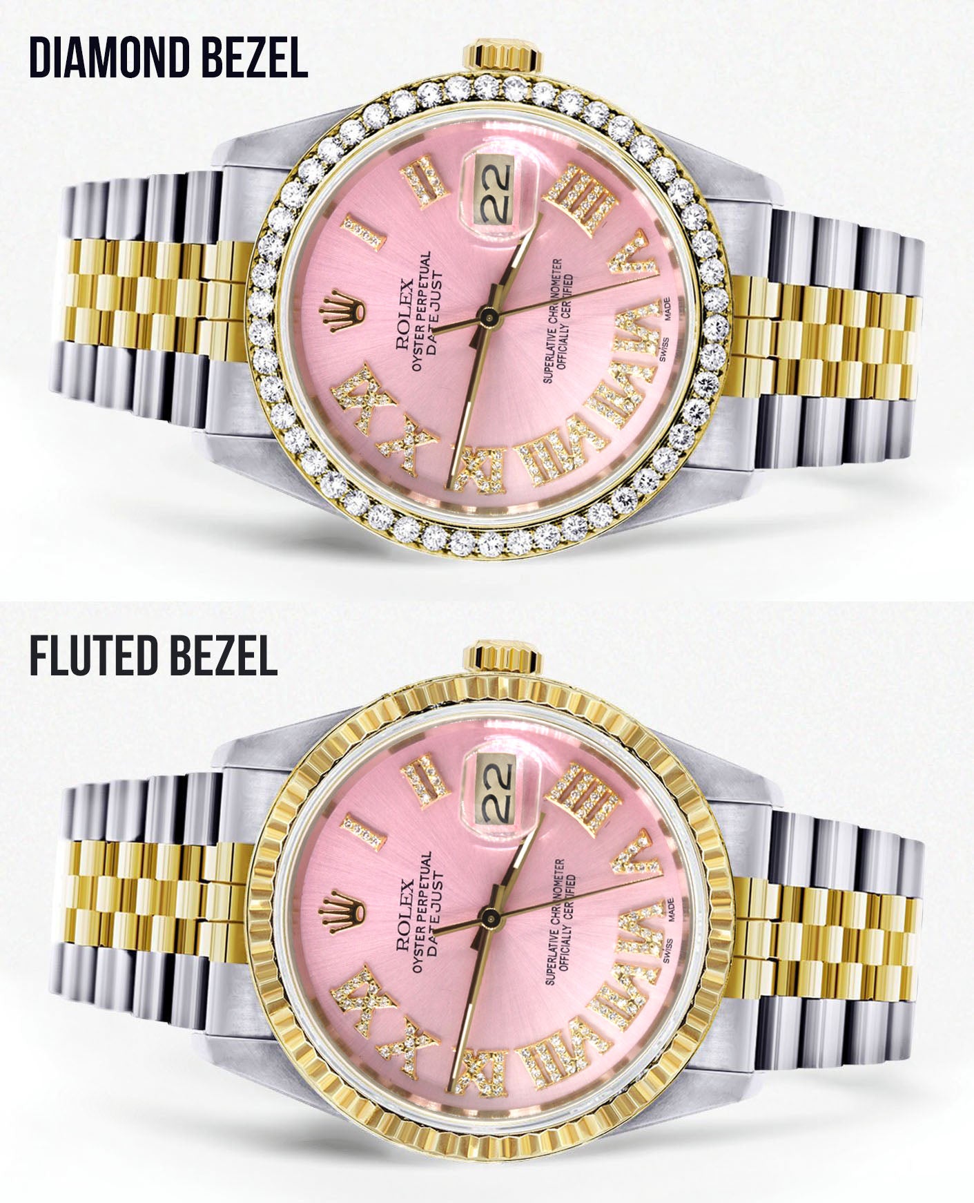 Womens Rolex Datejust Watch 16233 | 36Mm | Pink Roman Dial | Jubilee B