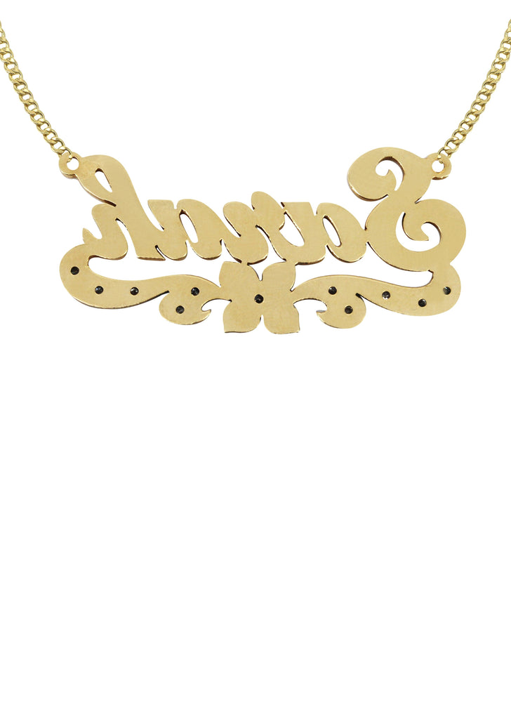 14K Ladies Two Tone Name Plate Necklace | Appx. 9.7 Grams Name Plate Manufacturer 16 