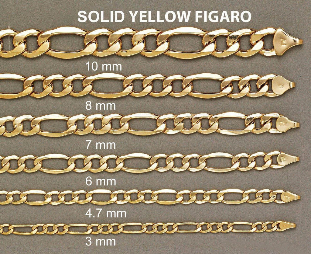 Gold Chain - Mens Solid Figaro Chain 10k Gold MEN'S CHAINS FROST NYC 