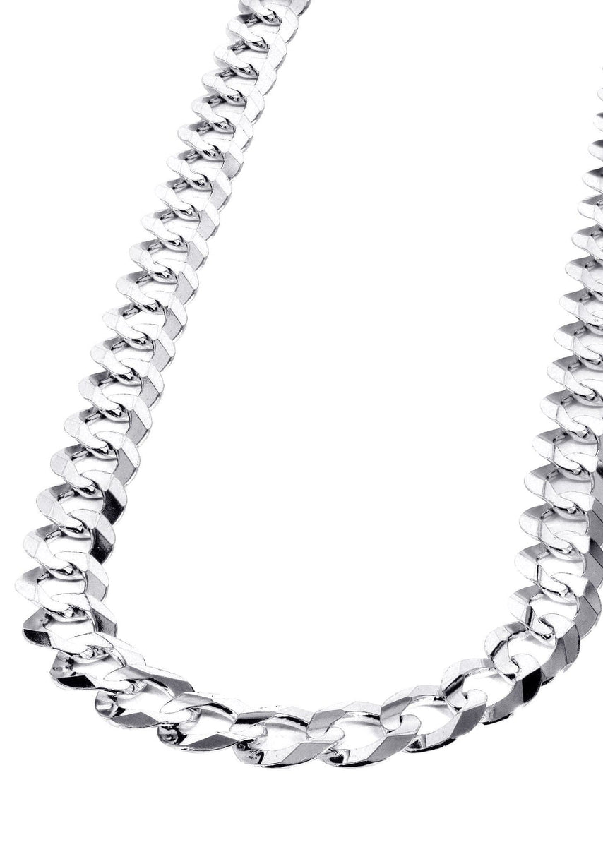 Solid White Gold Chain Men's White Gold Cuban Link FrostNYC
