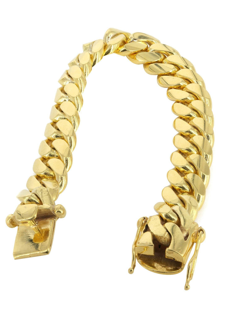 14K Gold Bracelet Solid Miami Cuban Link Men's Gold Bracelets FROST NYC 