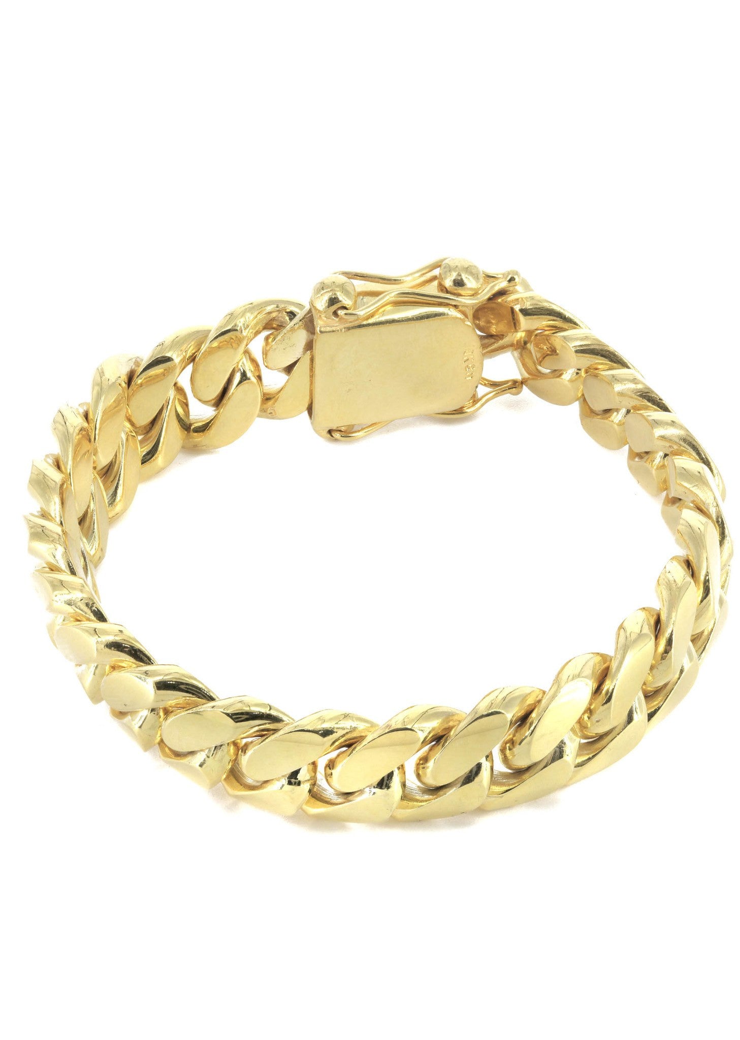 Bracciale In Oro Bianco 10K Con Maglia Cubana Miami Da 5,5Mm Per Uomo E Donna 7" Bracciale In Oro Bianco 10K Con Maglia Cubana Miami Da 5,5Mm Per Uomo E Donna 7"
