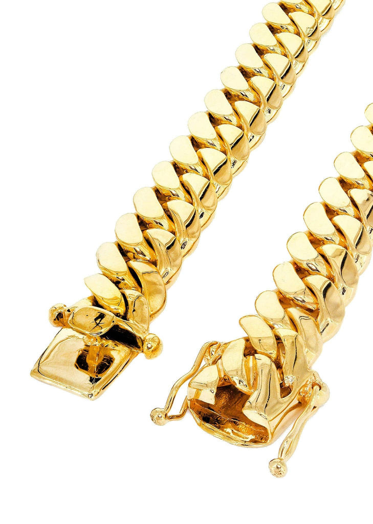 14K Gold Chain - Solid Miami Cuban Link Chain 14K Gold MEN'S CHAINS FrostNYC 