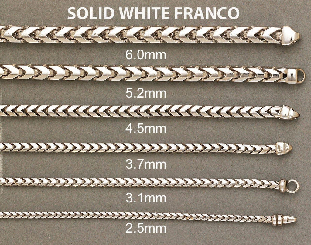 14K White Gold Bracelet Solid Franco Men's Gold Bracelets FROST NYC 