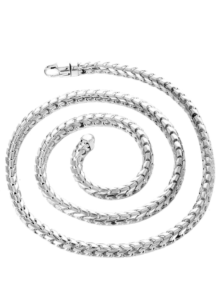14K White Gold Chain - Solid Franco Chain MEN'S CHAINS FROST NYC 