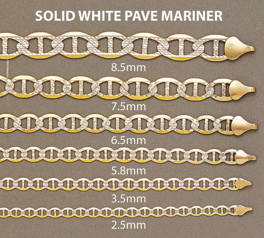 14K Gold Chain - Solid Diamond Cut Mariner Chain MEN'S CHAINS FROST NYC 