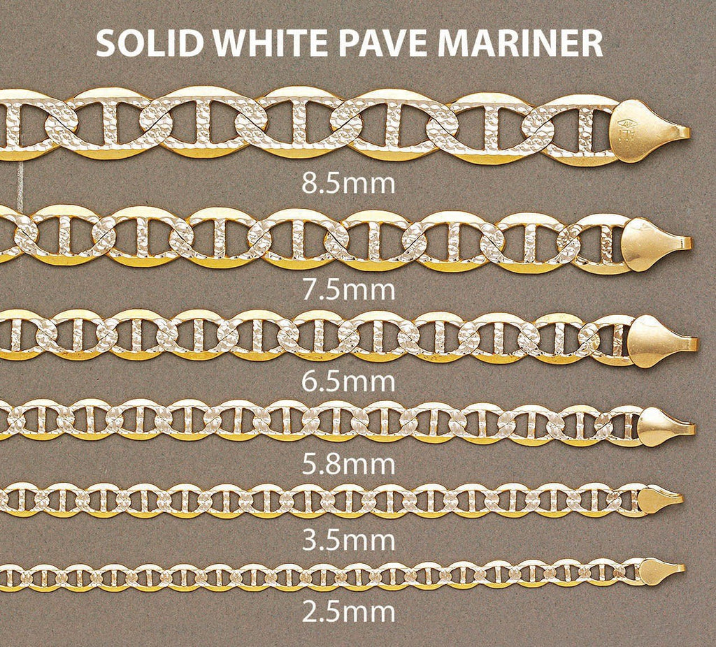 14K Gold Chain - Solid Diamond Cut Mariner Chain MEN'S CHAINS FROST NYC 