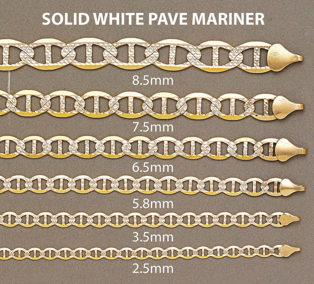 Solid Mens Diamond Cut Mariner Bracelet 10K Yellow Gold Men's Gold Bracelets FROST NYC 