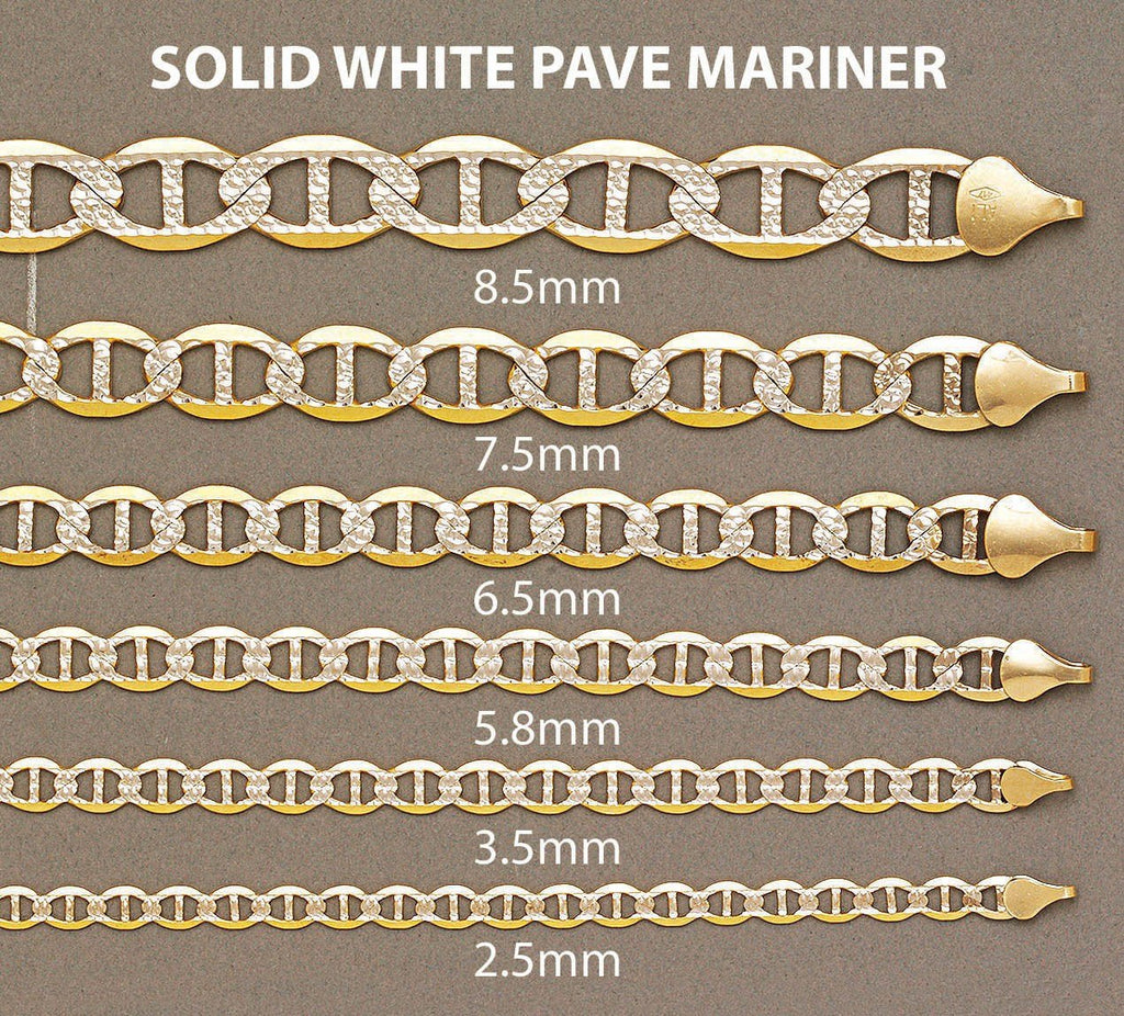 Solid Mens Diamond Cut Mariner Bracelet 10K Yellow Gold Men's Gold Bracelets FROST NYC 