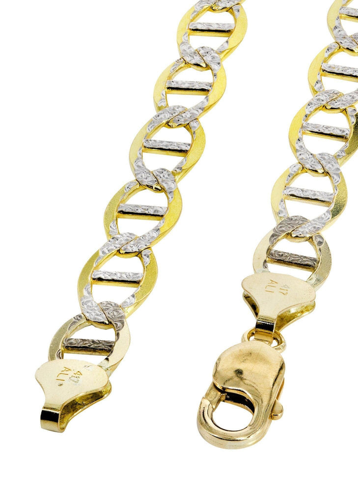 Gold Chain - Mens Diamond Cut Mariner Chain 10K Gold MEN'S CHAINS FROST NYC 