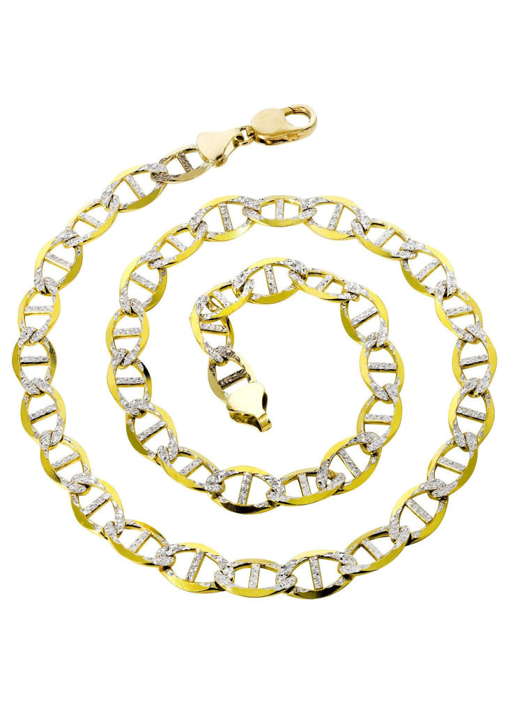 14K Gold Chain - Solid Diamond Cut Mariner Chain MEN'S CHAINS FROST NYC 