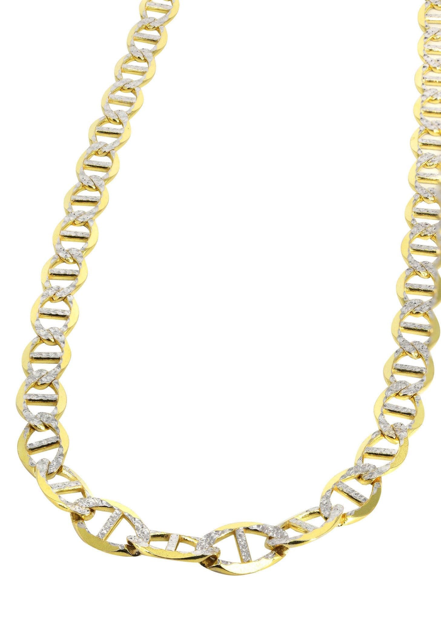 Solid Diamond Cut Mariner Chain 14K Gold - Main Image