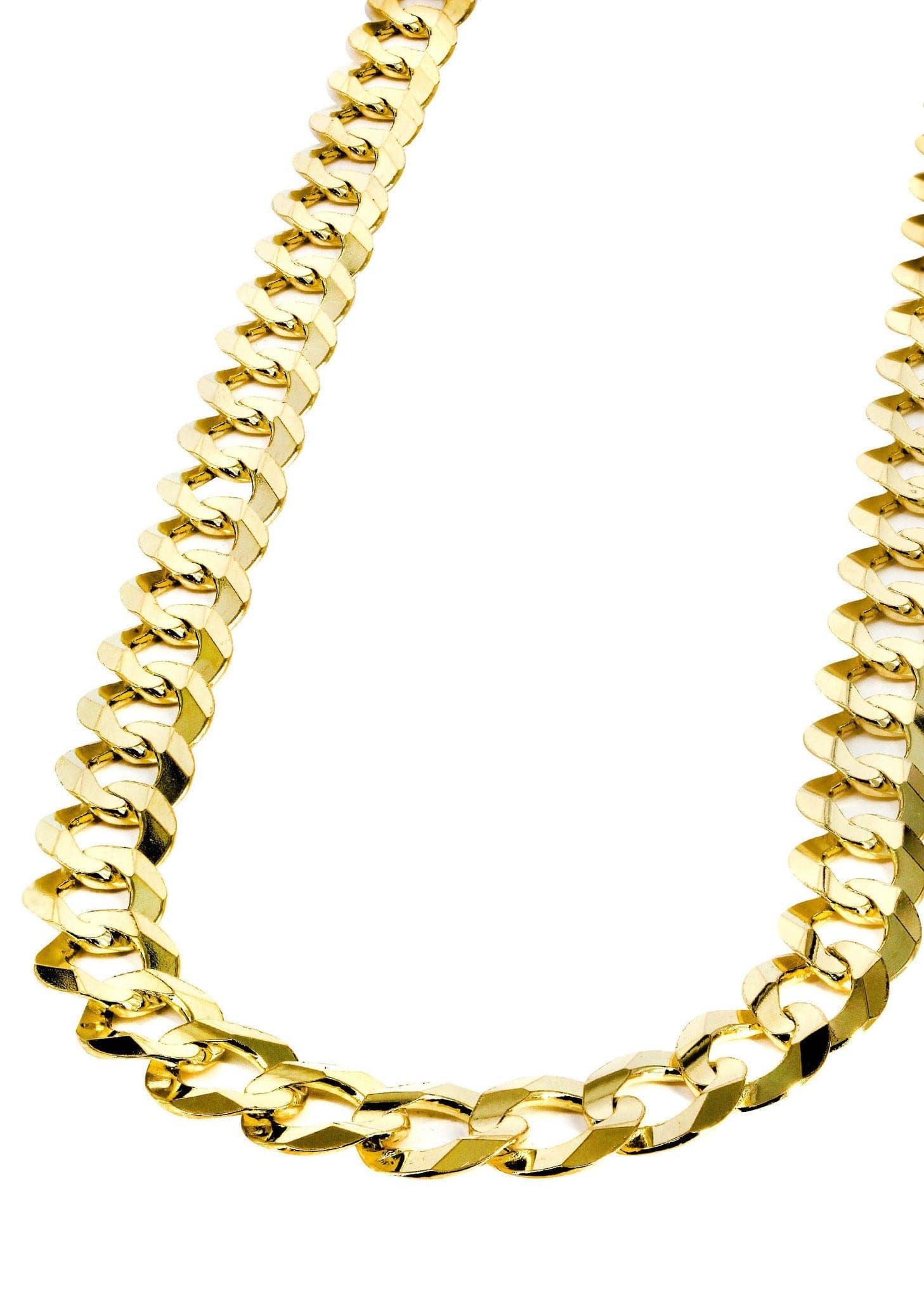 Bubble Letter Figaro Cuban Link Chain for Men Baguette Necklace