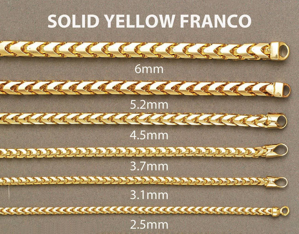 14K Gold Chain - Mens Solid Franco Chain MEN'S CHAINS FROST NYC 