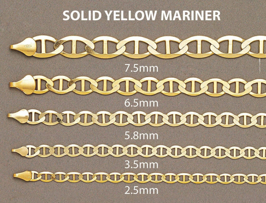 Gold Chain - Mens Solid Mariner Chain 10K Gold MEN'S CHAINS FROST NYC 