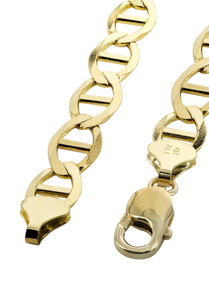 Solid Mens Mariner Bracelet 10K Yellow Gold Men's Gold Bracelets FROST NYC 