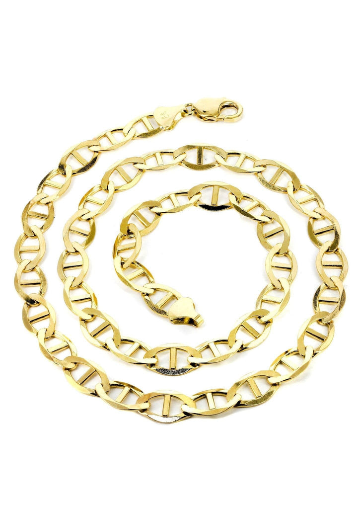 Gold Chain - Mens Solid Mariner Chain 10K Gold MEN'S CHAINS FROST NYC 