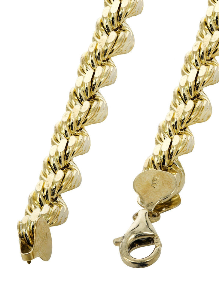 Solid Mens Rope Bracelet 10K Yellow Gold Men's Gold Bracelets FROST NYC 