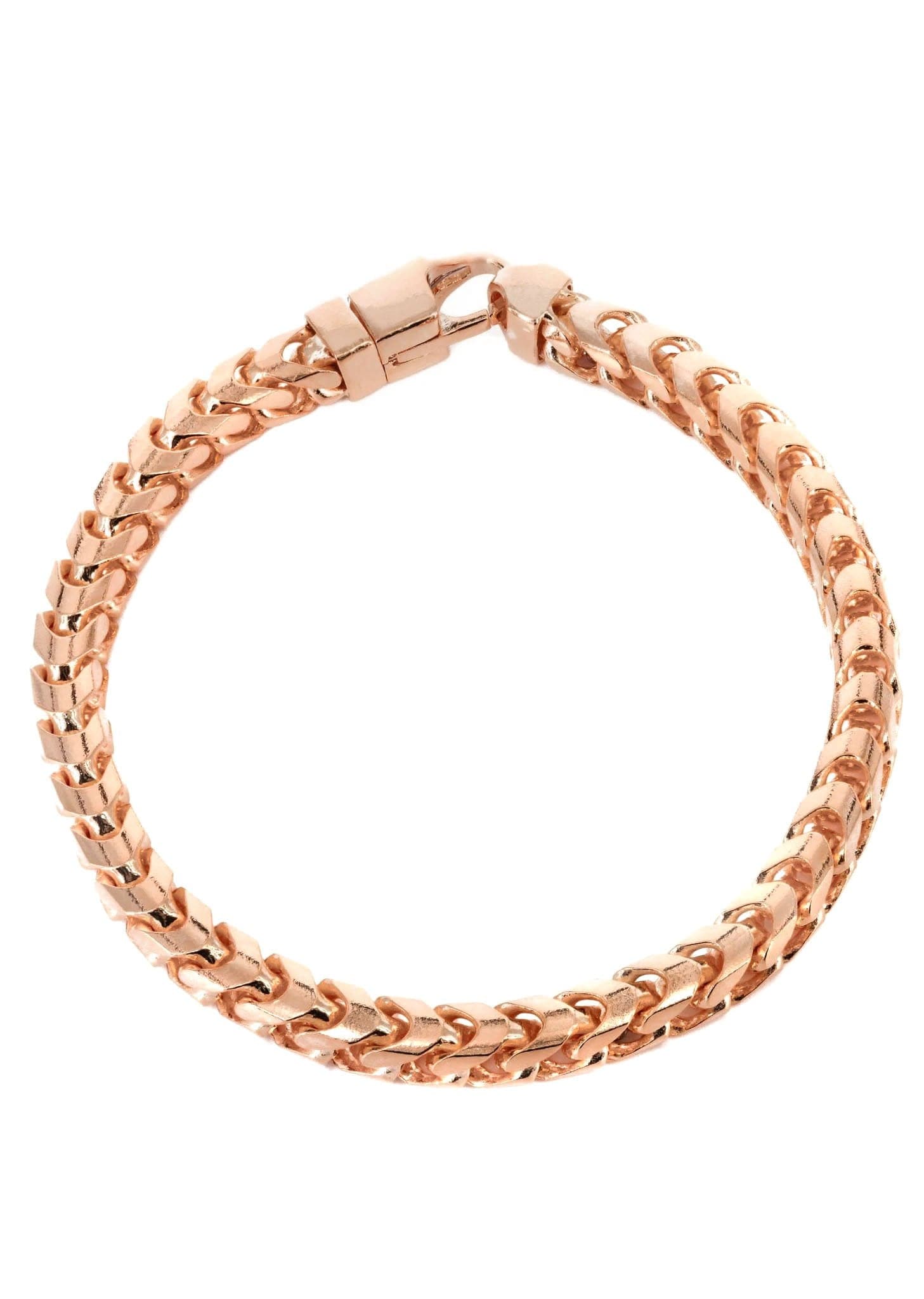 14K Rose Gold Bracelet Solid Franco For Women - Main Image