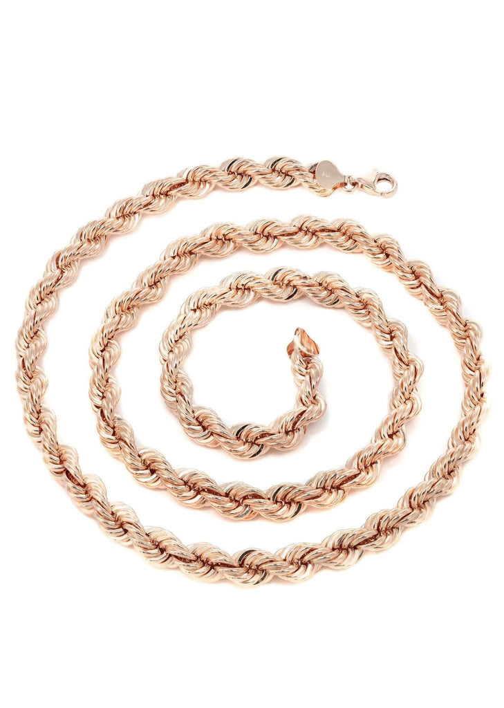 14k Rose Gold 18 Inch Pendant Rope Chain – 0.6mm Thin With Spring Ring – Goldum NYC