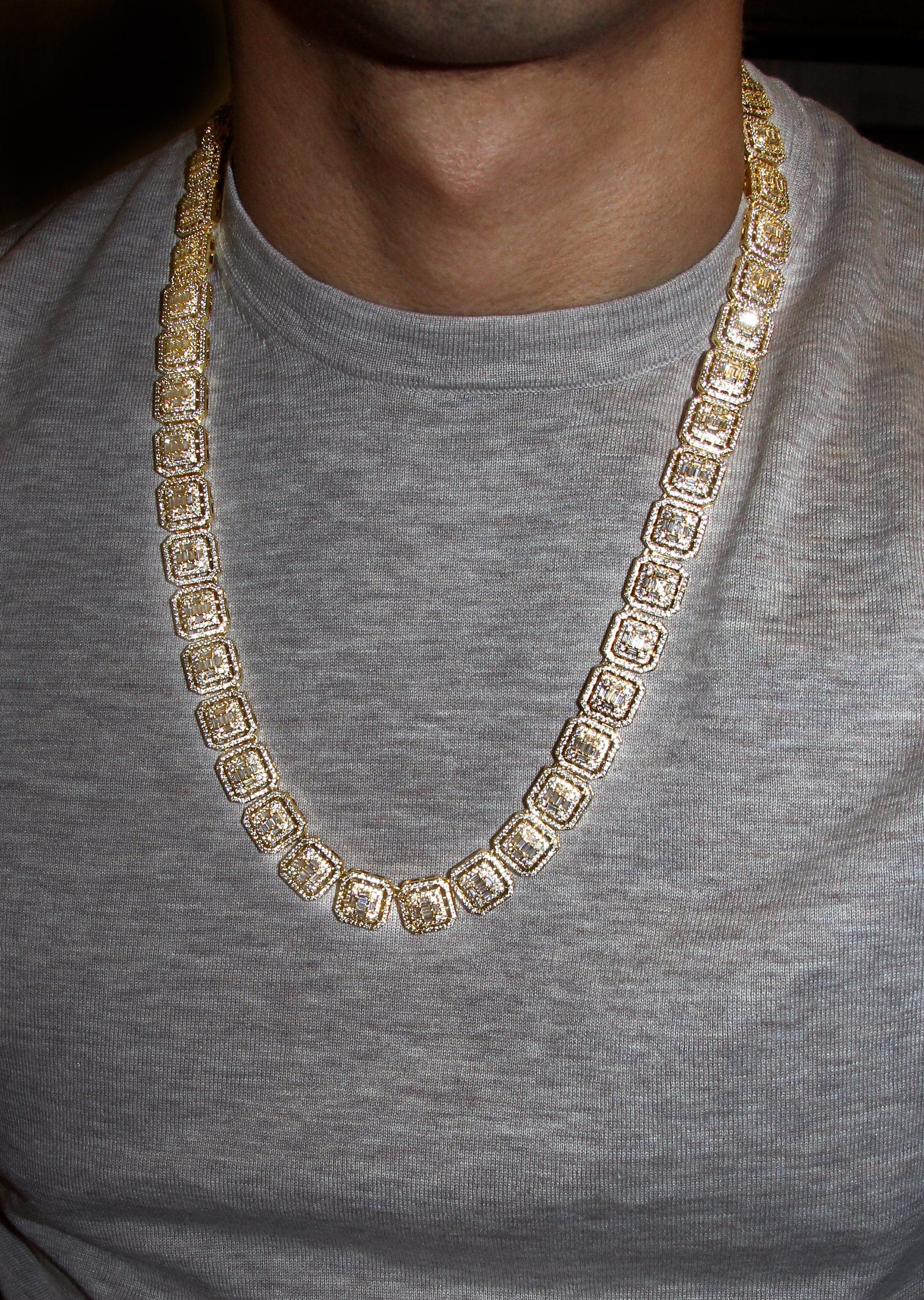 Glitter \"Luxury Tennis Chain【GOLD】\" Apzzic 4mm Iced Out Gold Plated Tennis Chain Round Cubic