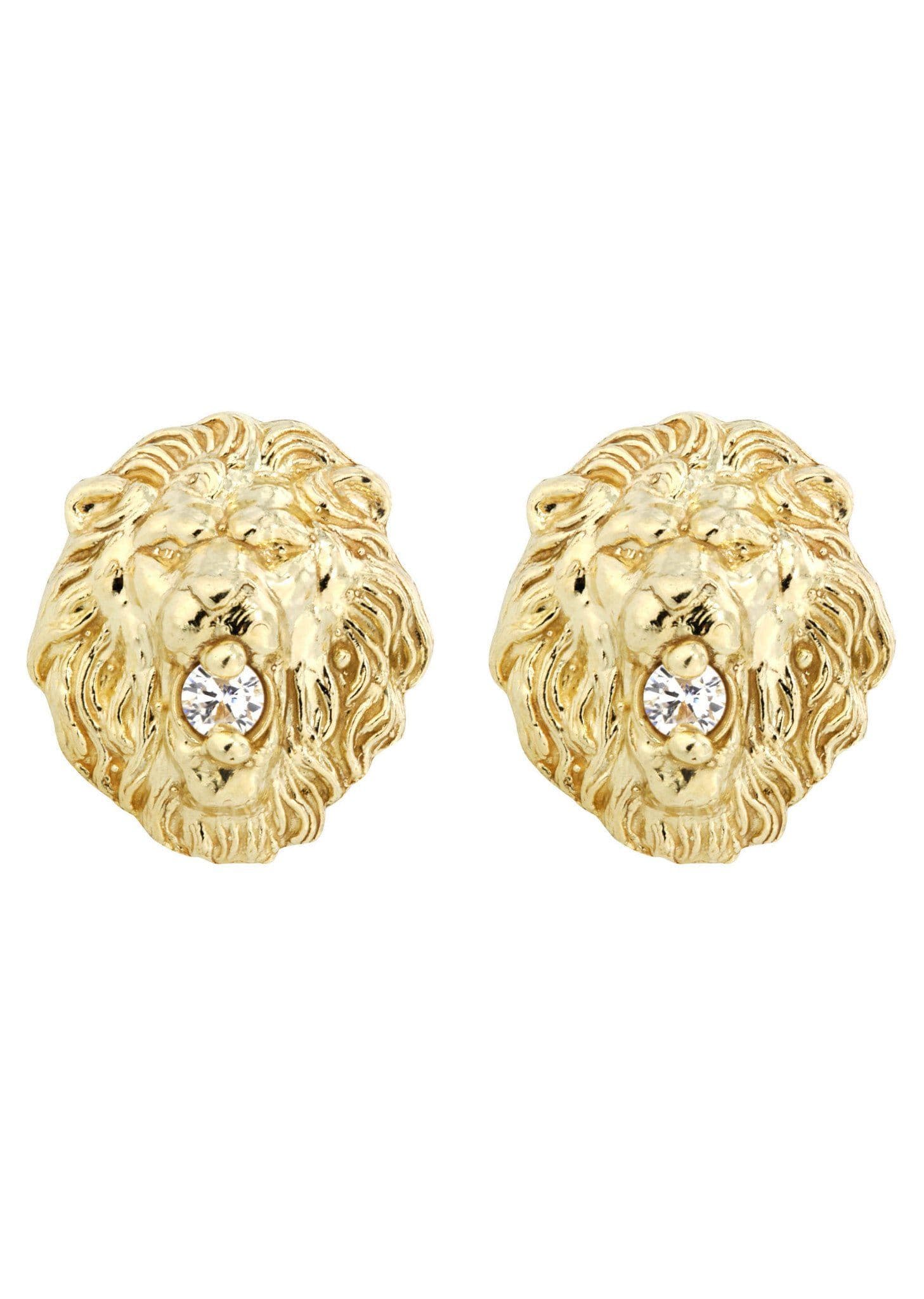 Orecchini Clip On Testa Di Leone – Oro Opaco 3 Cm, Cerchi Chain Link, Moderni, Moda Bling - Foto 6