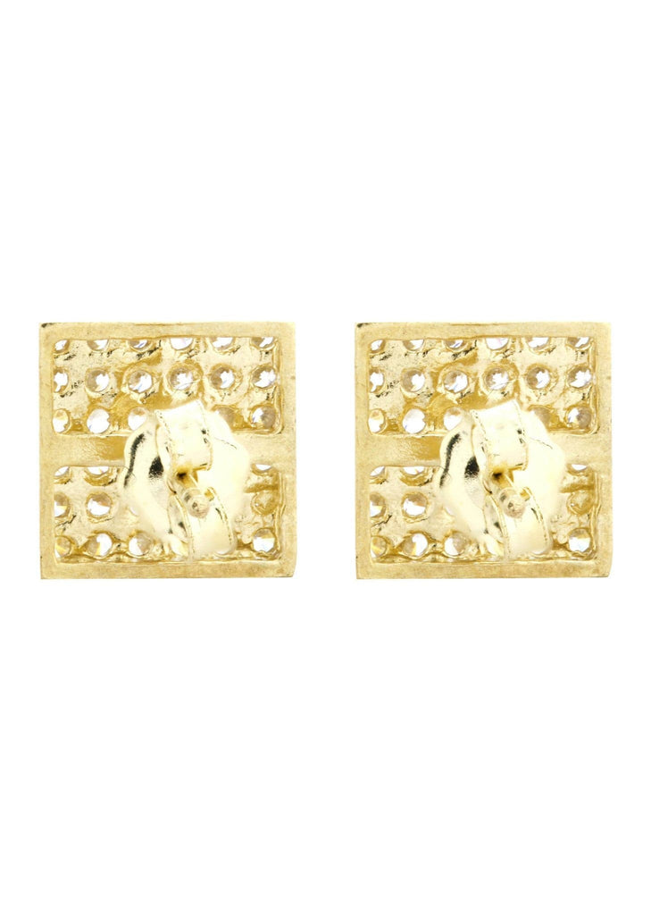 Cz 10K Yellow Gold Studs | Appx. Diameter 0.1 Inches Gold Stud Earrings FROST NYC 