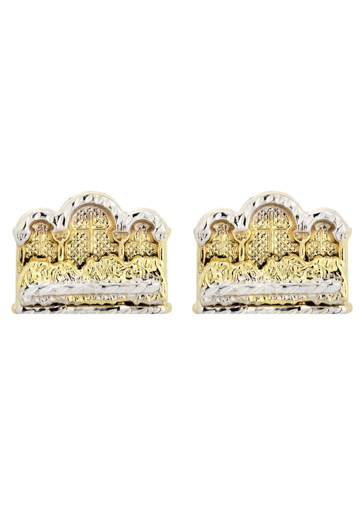 Last Supper 10K Yellow Gold Studs | Appx. Diameter 0.5 Inches Gold Stud Earrings FROST NYC 