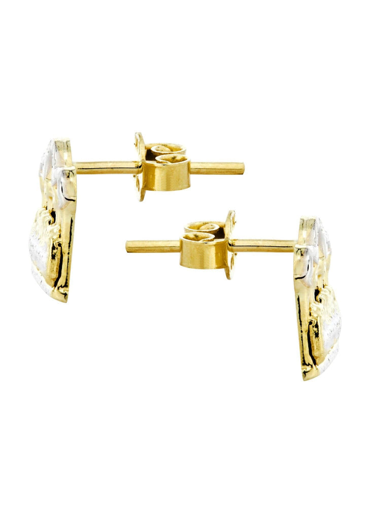 Last Supper 10K Yellow Gold Studs | Appx. Diameter 0.5 Inches Gold Stud Earrings FROST NYC 