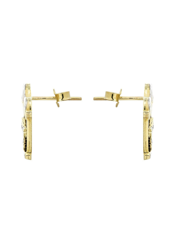 Last Supper 10K Yellow Gold Studs | Appx. Diameter 0.75 Inches Gold Stud Earrings FROST NYC 
