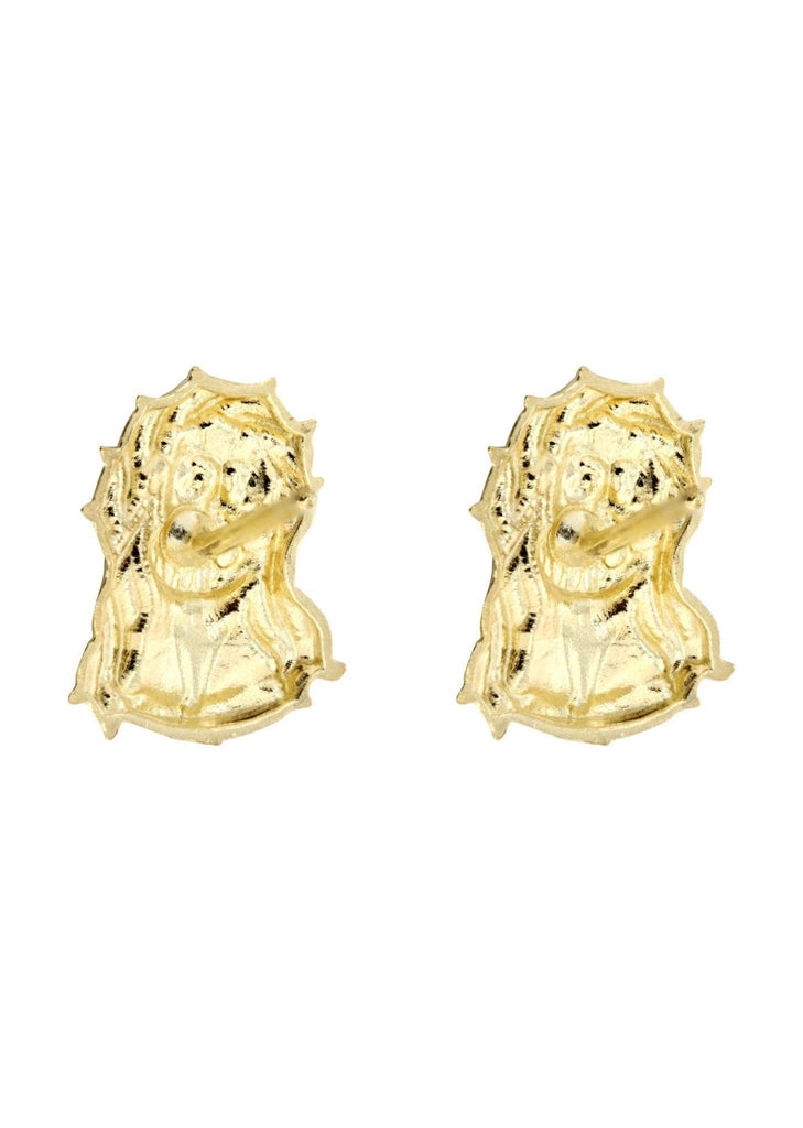 Jesus 10K Yellow Gold Studs | Appx. Diameter 0.5 Inches Gold Stud Earrings FROST NYC 