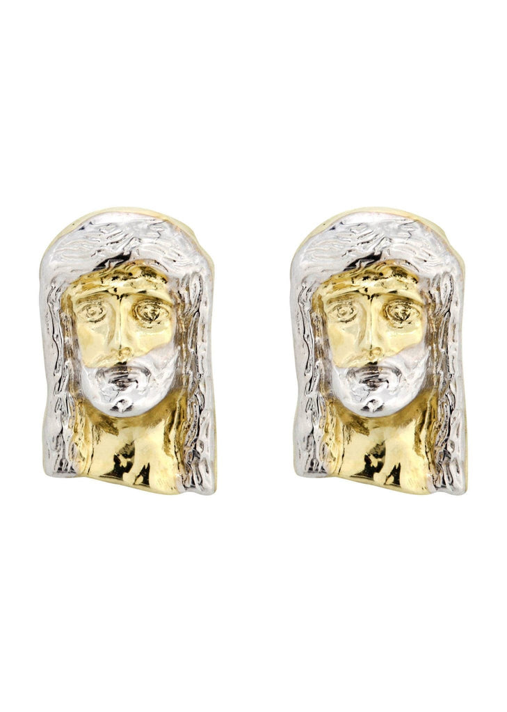 Jesus 10K Yellow Gold Studs | Appx. Diameter 0.5 Inches Gold Stud Earrings FROST NYC 