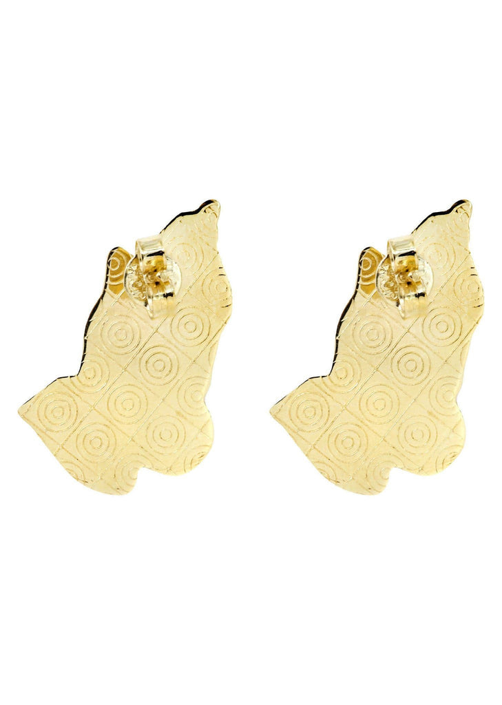 Praying Hands 10K Yellow Gold Earrings | Appx 1 Inch Wide Gold Earrings For Men FROST NYC 