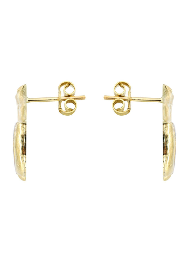 Praying Hands 10K Yellow Gold Earrings | Appx 1 Inch Wide Gold Earrings For Men FROST NYC 