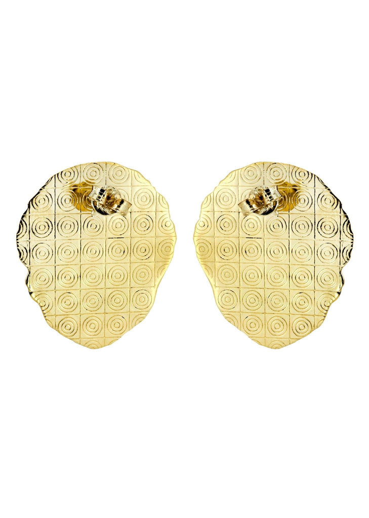 Lion 10K Yellow Gold Studs | Appx. Diameter 1 Inches Gold Stud Earrings FROST NYC 