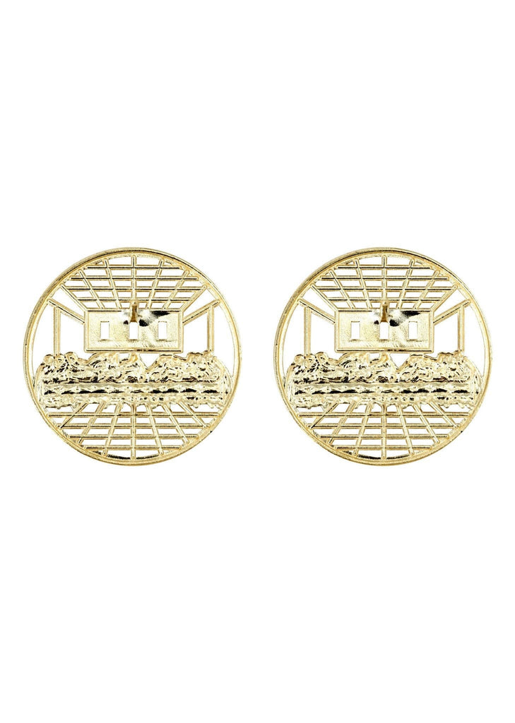 Last Supper 10K Yellow Gold Studs | Appx. Diameter 0.75 Inches Gold Stud Earrings FROST NYC 