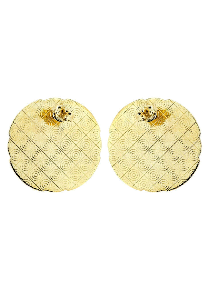 Last Supper 10K Yellow Gold Earrings | Appx 1.1 Inches Wide Gold Earrings For Men FROST NYC 