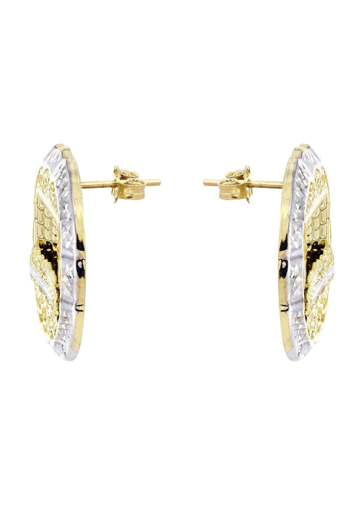 Last Supper 10K Yellow Gold Studs | Appx. Diameter 1.1 Inches Gold Stud Earrings FROST NYC 