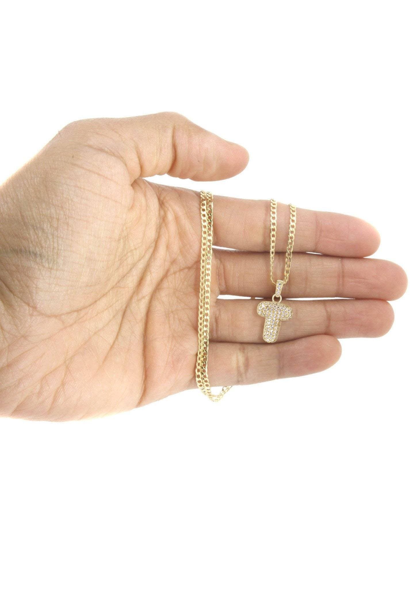 10K Yellow Gold Bubble Letter 