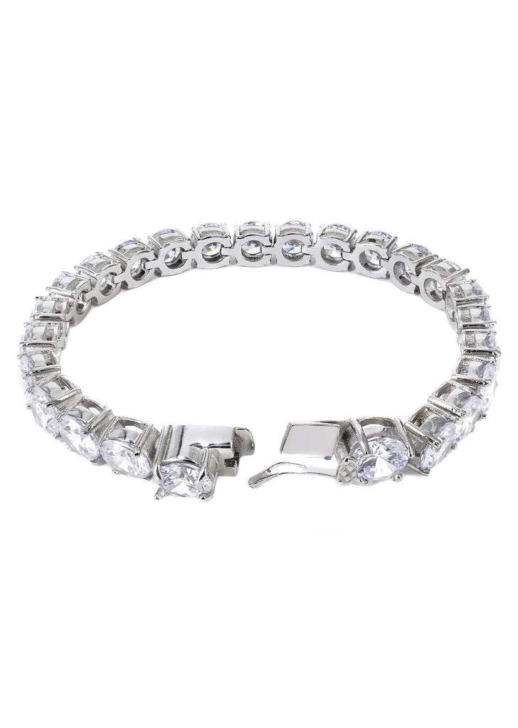 Tennis bracelet mens white gold Clearance