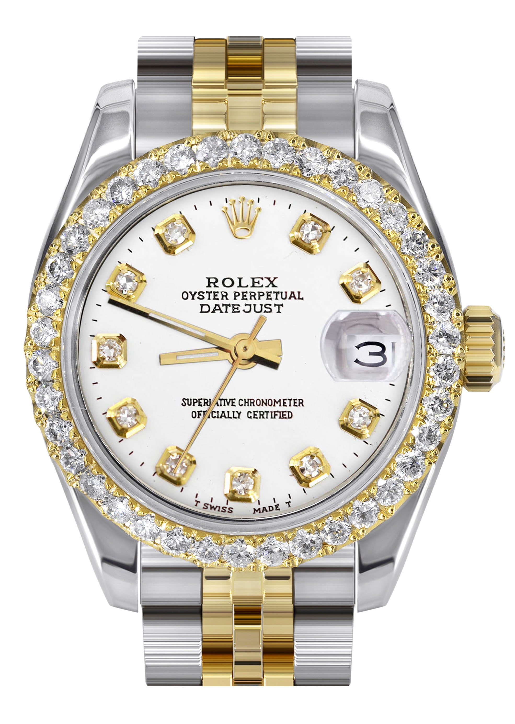 Rolex-Horloge Met Diamanten Gouden Verborgen Sluiting Voor Dames